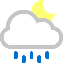cloud, moon, rain svg vector icon