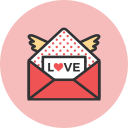love, mail, romance, valentines, wings svg vector icon