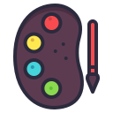 academy, brush, color, paint, pallete svg vector icon