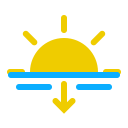 evening, horizon, sun, sundown, sunset, weather svg vector icon