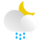 cloud, forecast, moon, night, rain, snow, weather svg vector icon