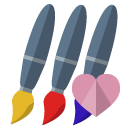 brush,heart icon