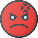 angry, emoji, emote, emot, emot svg vector icon
