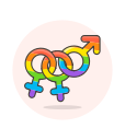 bisexual, lgbtq, sign svg vector icon