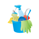 bucket, cleaning, janitor, rubber gloves icon