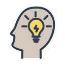 fresh idea, head, ideas, improve, light bulb, mind, resolutions svg vector icon