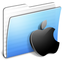 apple, aqua, folder, stripped icon