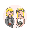 gown, lesbian, suit, wedding svg vector icon