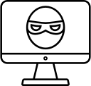 computer, crook, ddos, hack, hacker svg vector icon