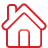 basic, home, red icon