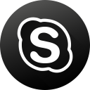 black white, circle, high quality, long shadow, skype, social, social media svg vector icon