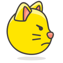 cat, face, pouting svg vector icon
