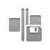 space,evenly,horizontal,diskette icon