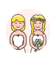 gowns, lesbian, wedding svg vector icon