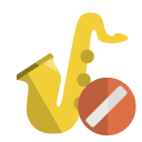 music,saxophone,cancel icon