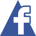 facebook, media, social, triangle icon