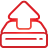 basic, drive, hard, red, upload icon