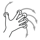 finger, five, gestureworks, rotate icon