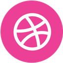 dribbble, media, pink, round, social icon