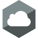 cloud, gloss, hexagon, media, social svg vector icon