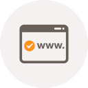 browser, checked, domain, internet, url, window, www svg vector icon