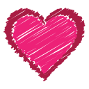 bookmark, favorite, heart, like, love, red, scribble svg vector icon