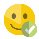 smiley,checkmark icon