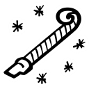 celebration, new year, paper, party, trumpet svg vector icon