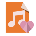 file,type,audio,heart icon