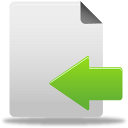 arrow, document, file, import, left, move icon