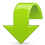 arrow, blue, down, download icon