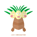 exeggutor, grass, kanto, pokemon, psy svg vector icon