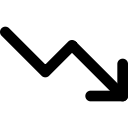 down, trending svg vector icon