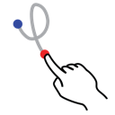gestureworks, left, loop, shape, stroke icon