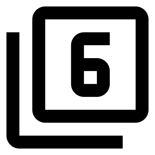 Numeric 6 Box Multiple Outline svg vector icon