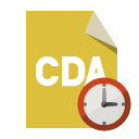 file,format,cda,clock icon