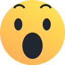 amaze, emoji, emot, reaction, shock, surprise svg vector icon