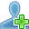 add, blue, user icon