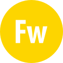 adobe, fireworks, round svg vector icon