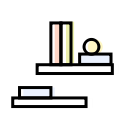 books, decoration, interior, shelves svg vector icon