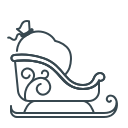 christmas, christmas delivery, delivery, santa bag, sledge svg vector icon