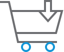 basket, cart, down, shopping, trolley svg vector icon