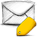 email, tagged icon