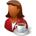 coffeebreak, dark, female, person icon