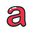 a, letter, lowercase, red svg vector icon