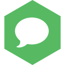 hexagon, imessage, media, social svg vector icon