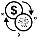 coin, crypto, cryptocurrency, currency, iota, money svg vector icon