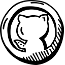 github, hand drawn, social svg vector icon