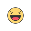 emoji, facebook, laughing emoji, reaction svg vector icon