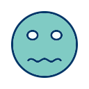 emot, face, nervous, smiley svg vector icon
